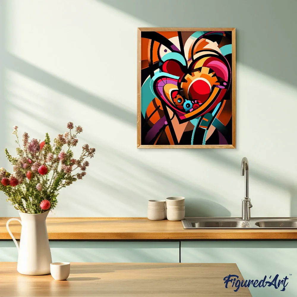 Figured'Art Hart Tandwielen schilderen op nummer 40x50 cm eenvoudig