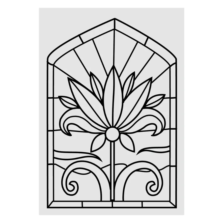 Craft Buddy Floral Radiance stempel glas-in-lood bloem A6
