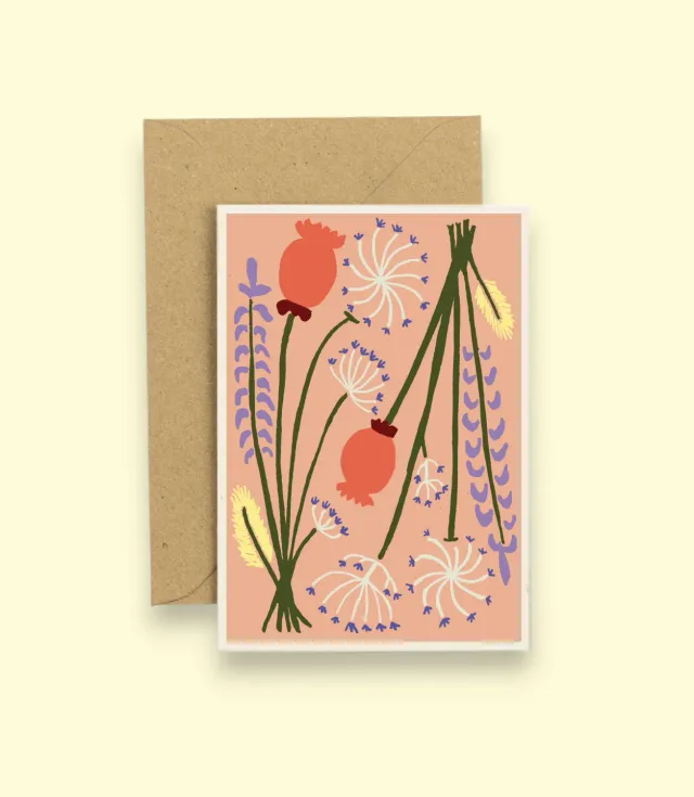 Studio Wald Dried Peach wenskaart A6 perzikkleurig