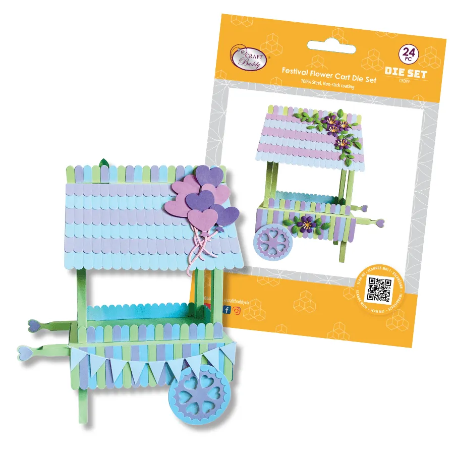 Craft Buddy Festival Flower Cart snijmallen set 24 stuks metaal
