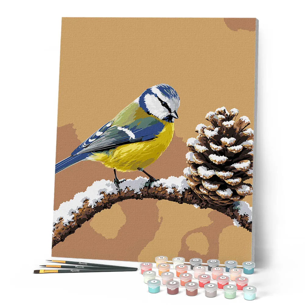 Figured'Art Pimpelmees schilderen op nummer 40x50 cm vogel