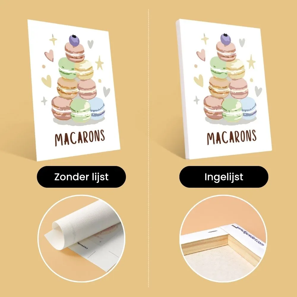Figured'Art Franse Gebakjes schilderen op nummer 15x20cm 6 stuks