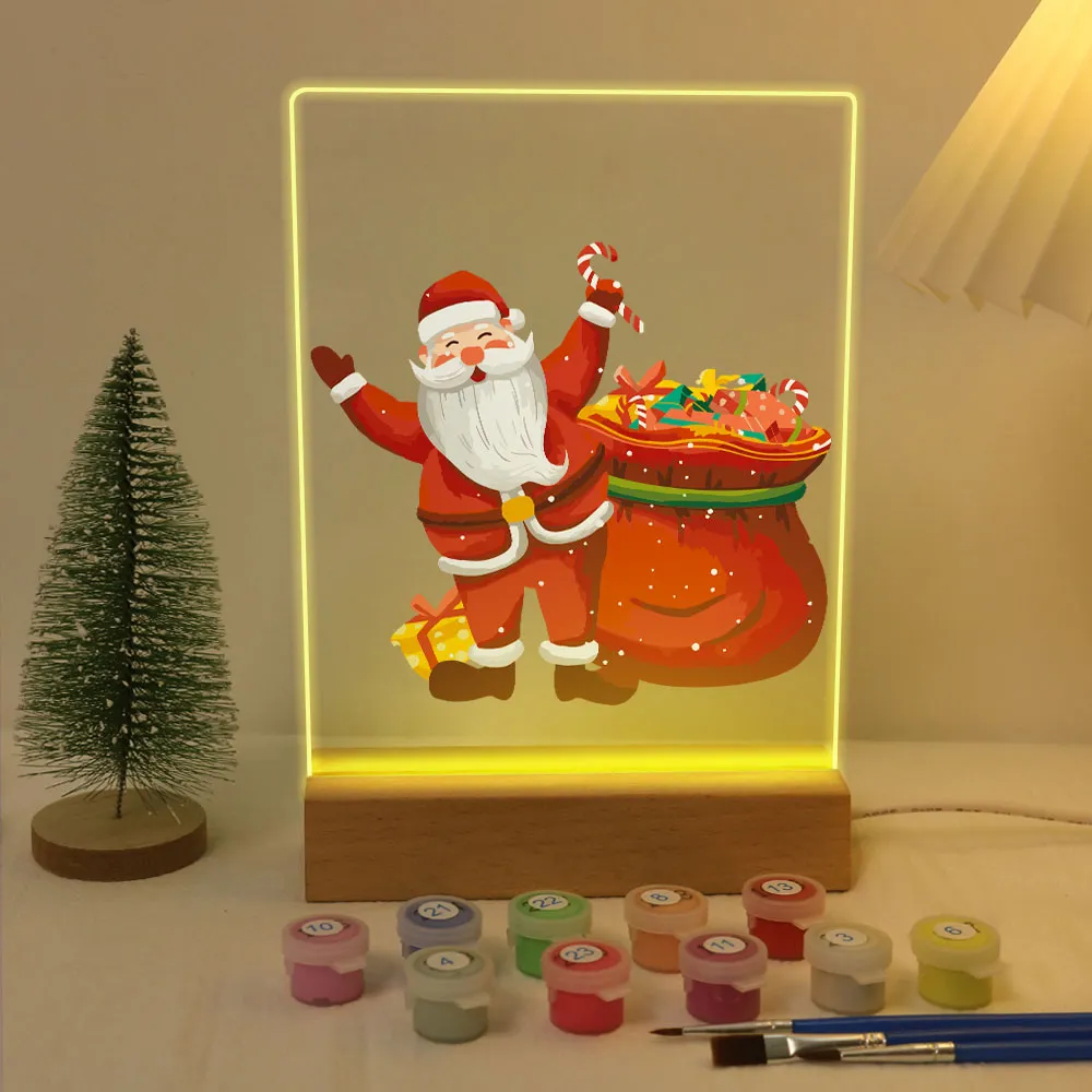 Figured'Art Kerstman 08 schilderen op nummer 15x20cm LED