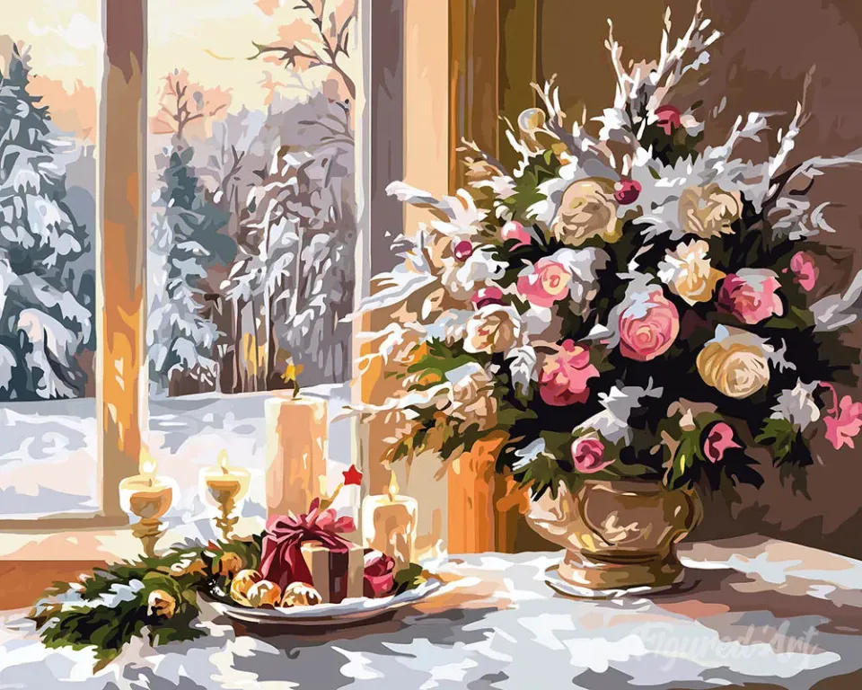 Figured'Art Romantische Kerstavond diamond painting full drill kerst