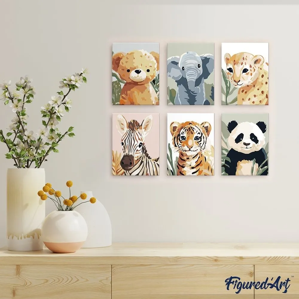 Figured'Art Wildlife Portretten mini schilderen op nummer 15x20 cm