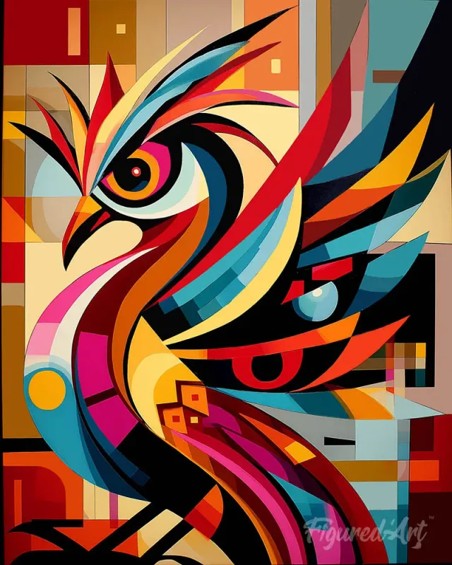 Figured'Art Gedurfd Abstract Vogel diamond painting 20x25 cm full