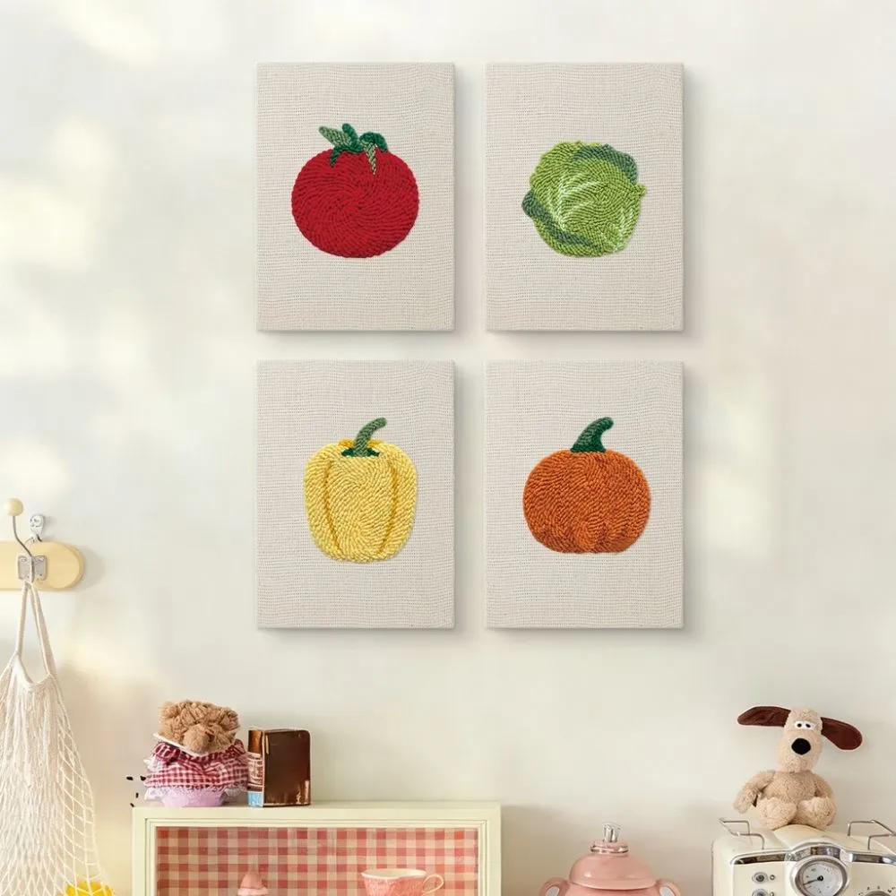 Figured'Art Verse Groenten punch needle set 4 frames katoen