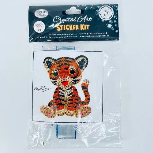 Craft Buddy Crystal Art Tiger Friend motief 8-10 cm