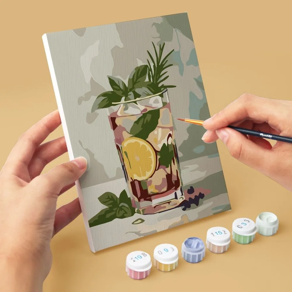 Figured'Art Botanische Dranken mini schilderen op nummer 15x20cm 6 stuks