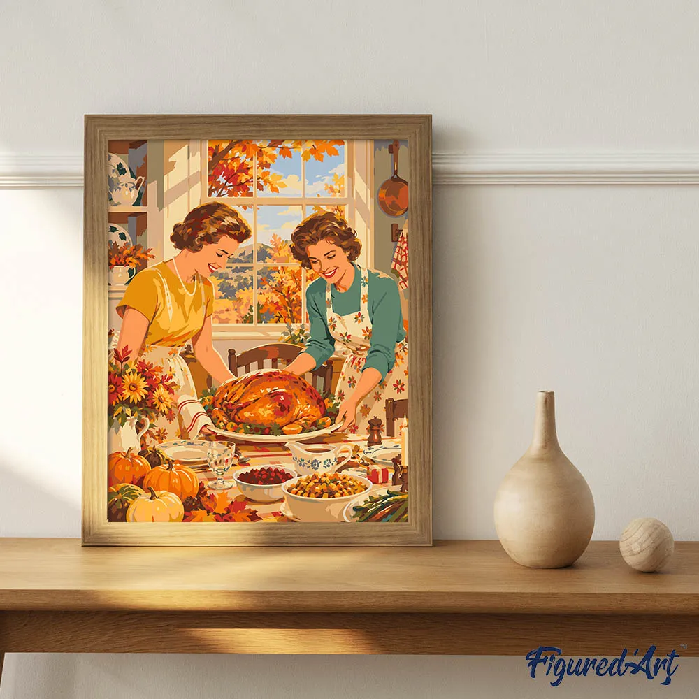 Figured'Art Thanksgiving wordt geserveerd schilderij op nummer 40x50