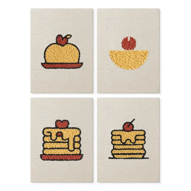 Figured'Art Dessertliefhebber 2 punch needle set 4 stuks 15x20 cm