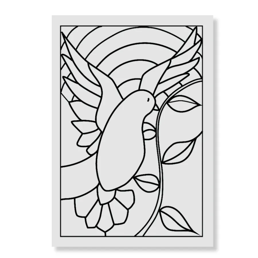 Craft Buddy Delightful Dove stempelset A6 glas-in-lood