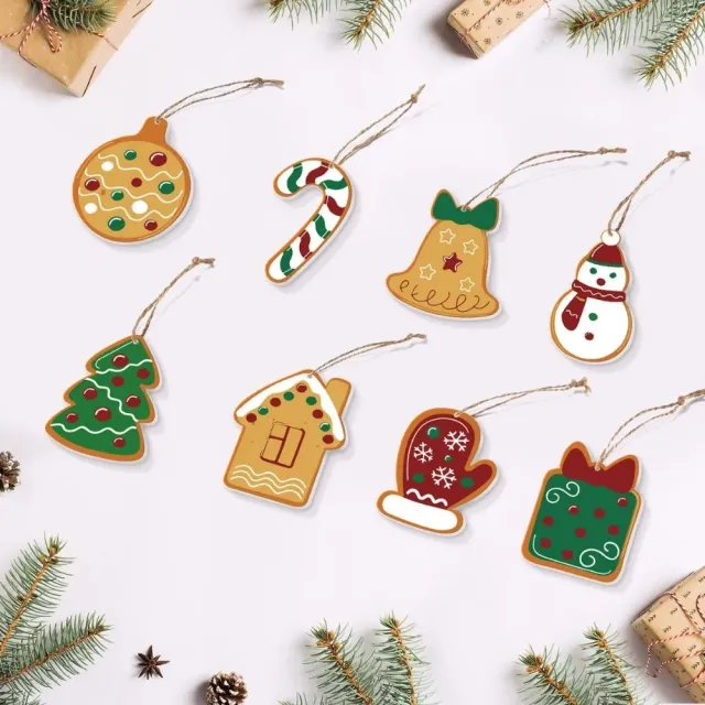 Figured'Art Handschoen Cadeaudoos kerstornamenten schilderen 8 stuks