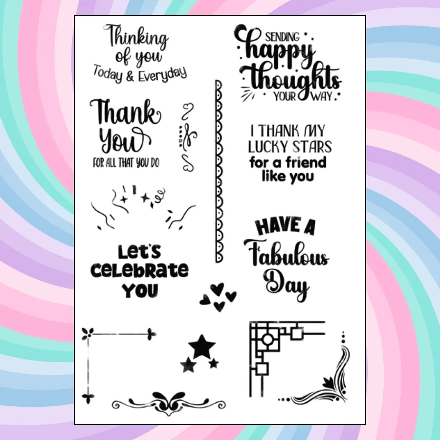 Craft Buddy All Kinds of Sentiments and Embellishments stempelset A5