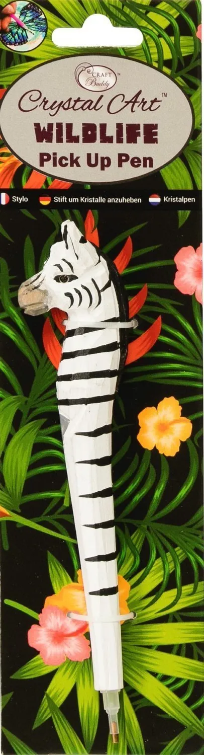 Craft Buddy Crystal Art Zebra oppakpen hout 18 cm