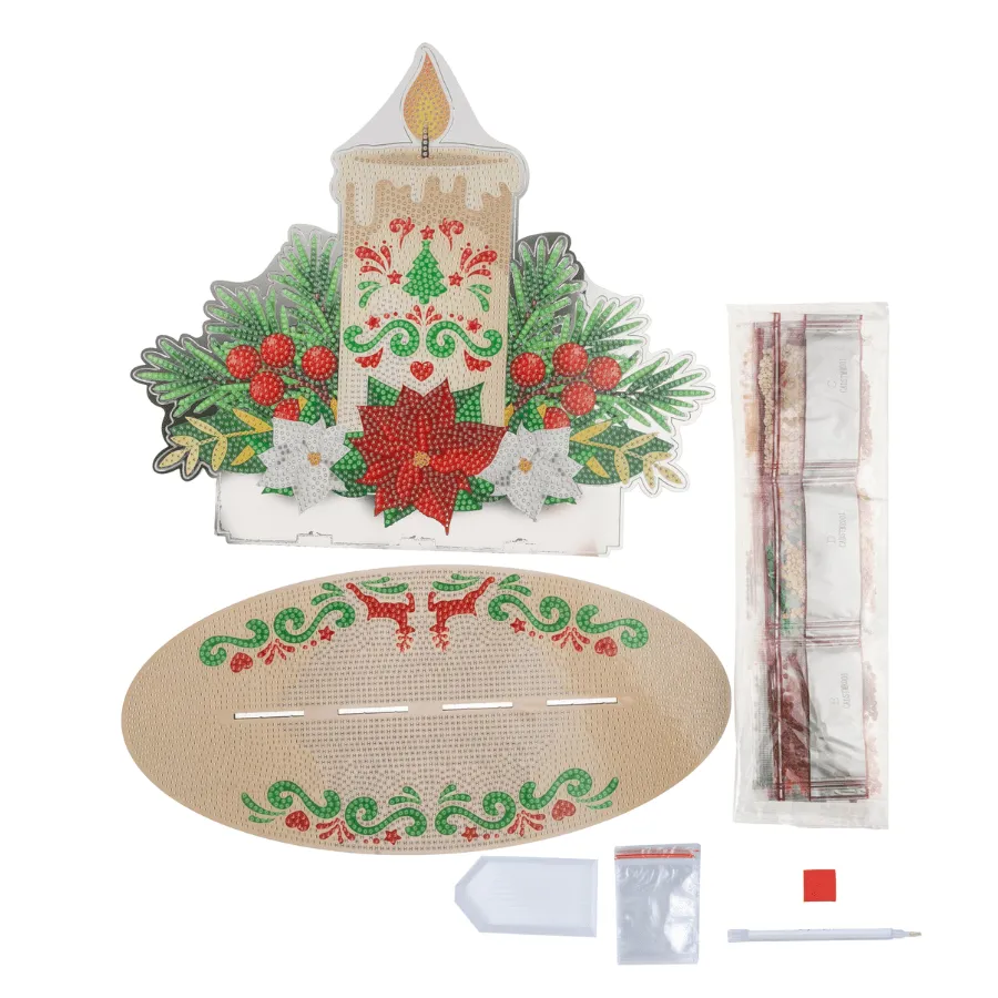 Craft Buddy Crystal Art Christmas Candle decoratiekit spiegel