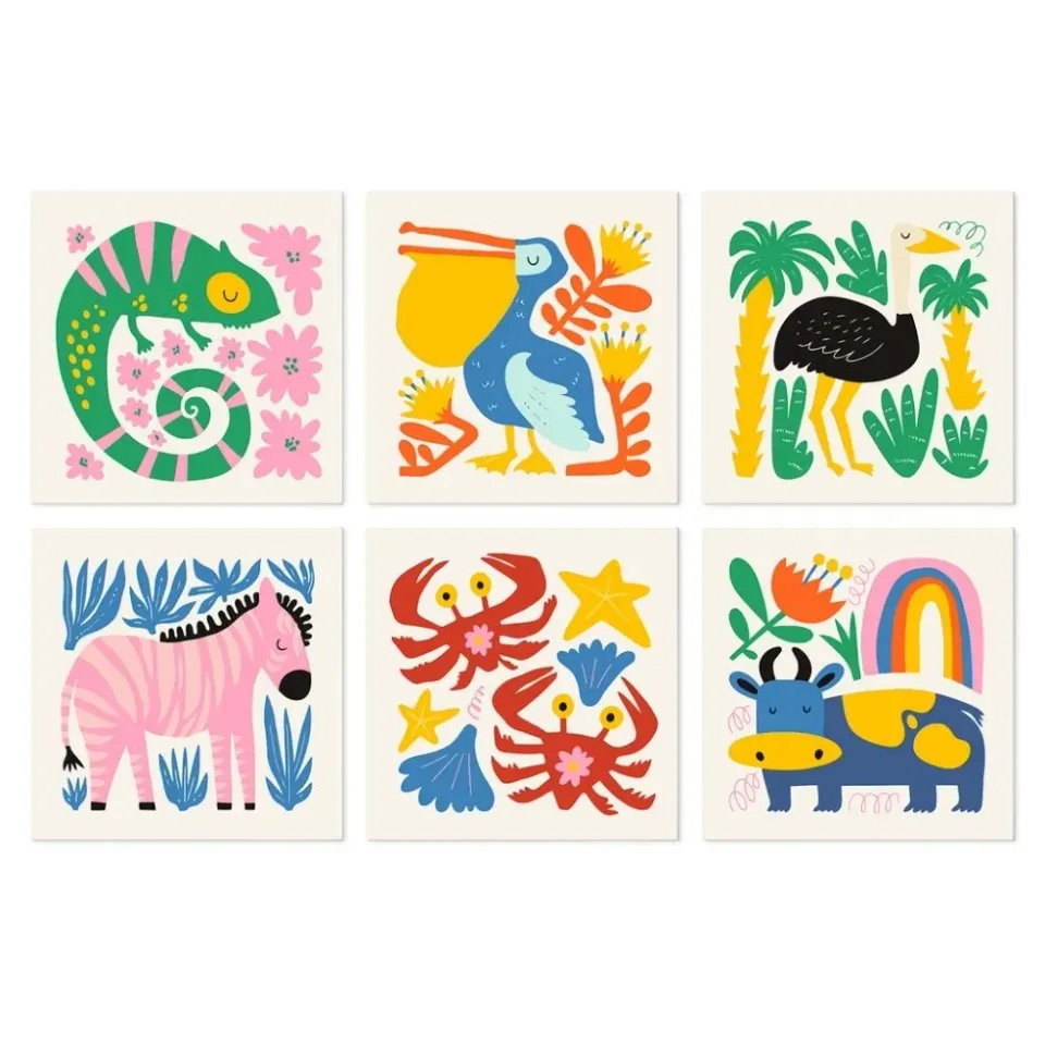 Figured'Art Mini Serie Geschilderde wilde dieren 2 nummer 20x20 6x