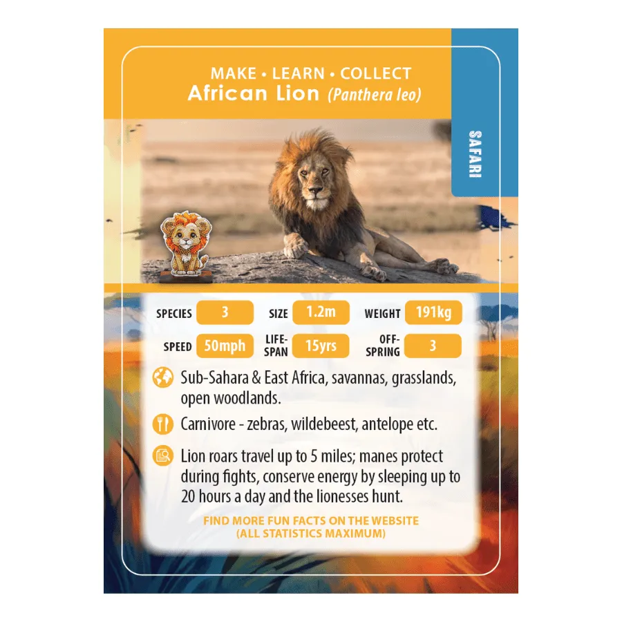 Craft Buddy Crystal Art Wildlife Buddies Lion figuur 11 cm