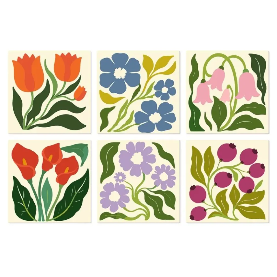 Figured'Art Mini Serie Vintage bloemenprint schilderen op nummer 20x20cm