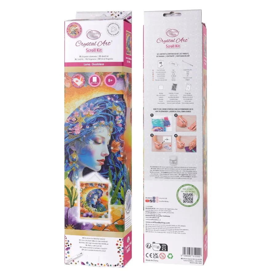 Craft Buddy Luna Goddess scroll diamond painting 40x50 maan