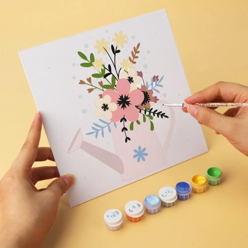 Figured'Art Mini Serie Bloemen uit de gieter 1 schilderen op nummer 6x 20x20cm