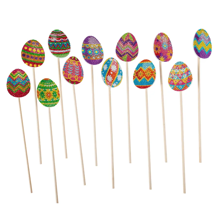 Craft Buddy Crystal Art Easter Sticks paaseieren 12 stuks