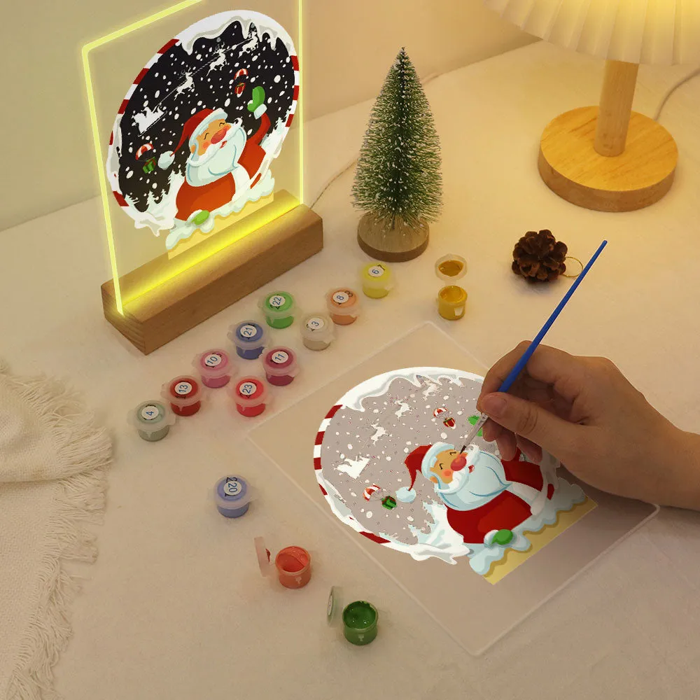 Figured'Art Kerstman 06 schilderen op nummer 15x20cm met LED