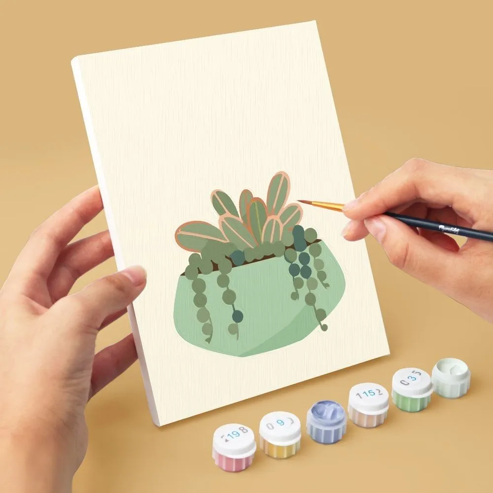 Figured'Art Cactuscollectie 1 schilderen op nummer 15x20cm 6 stuks
