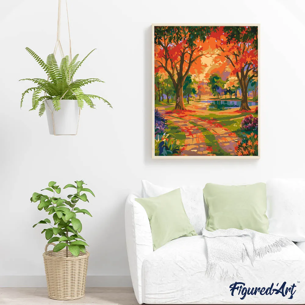 Figured'Art Betoverd herfstpad schilderen op nummer 40x50 cm