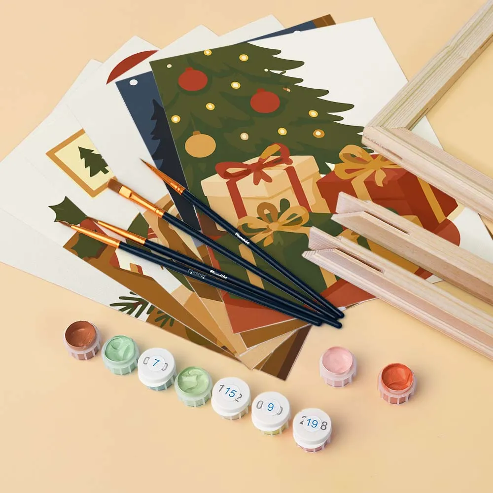 Figured'Art Mini Feestelijke Wintermomenten schilderen op nummer 6 stuks