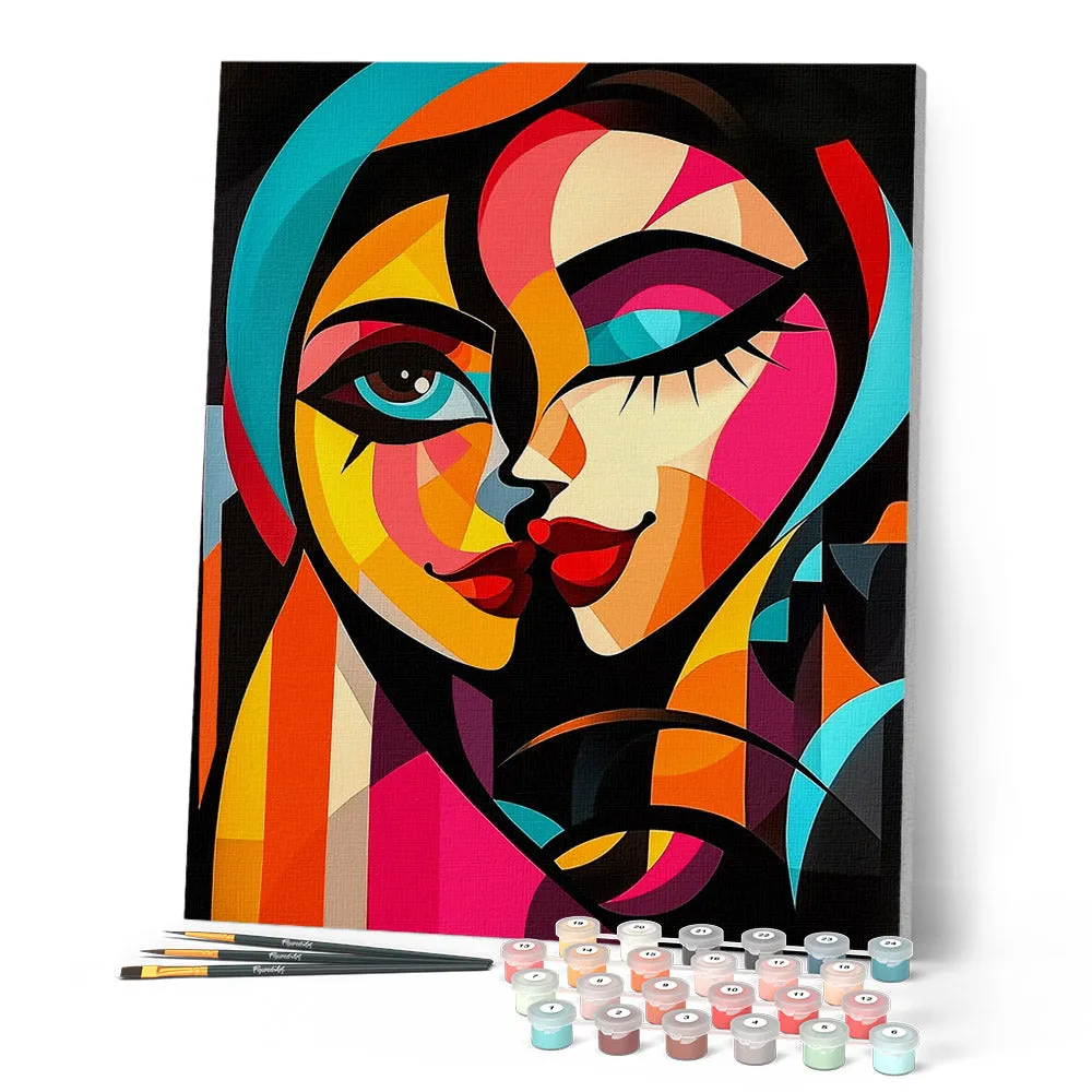 Figured'Art Gedurfd Abstract Twee Dames schilderen op nummer 40x50 cm