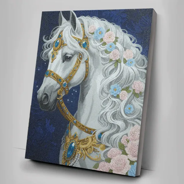 Craft Buddy Crystal Art White Horse diamond painting 40x50cm volledig
