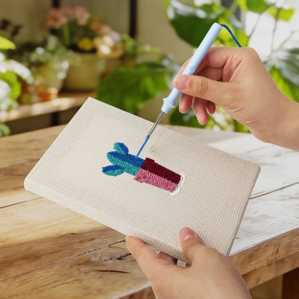 Figured'Art Kleine Vetplanten Potjes 2 punch needle set 4 stuks