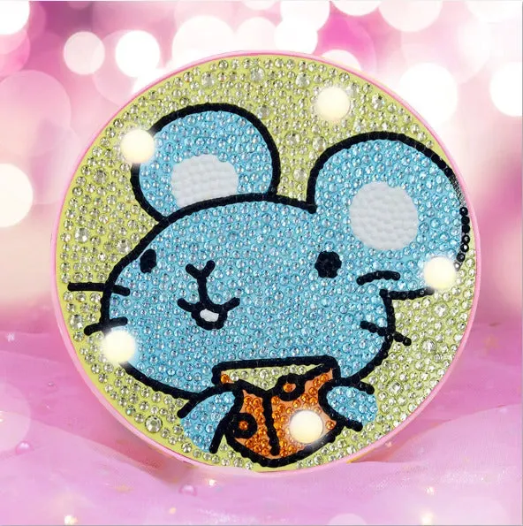 Figured'Art Muis led lamp diamond painting 15 cm nachtlampje