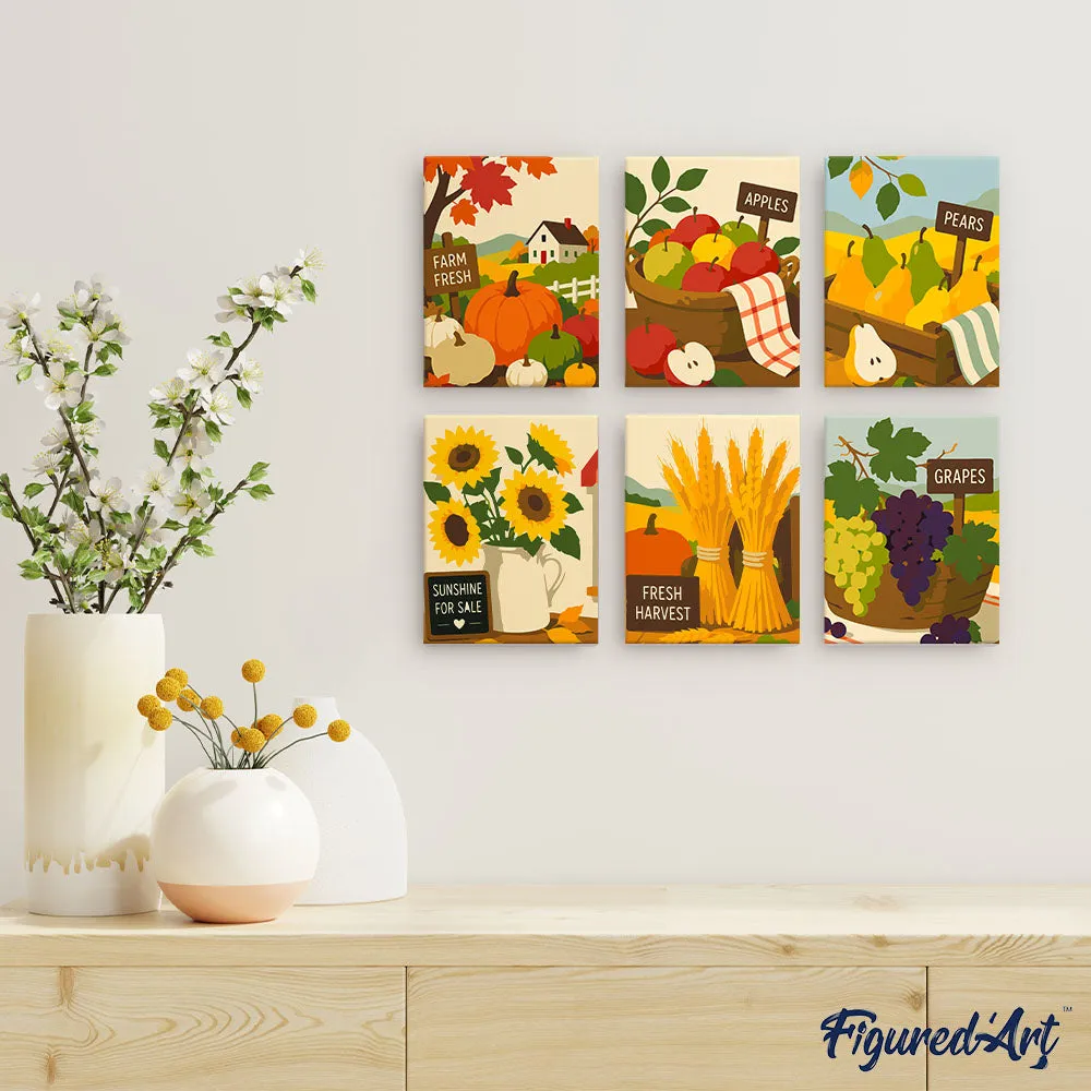 Figured'Art Oogstmarktdagen Mini Schilderen op Nummer 6 Stuks
