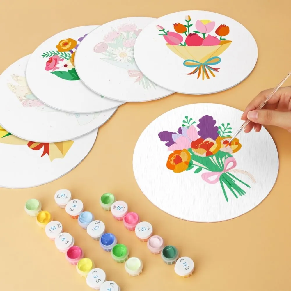 Figured'Art Mini Serie Bloemenfluisteringen schilderen op nummer 6 stuks Ø20cm
