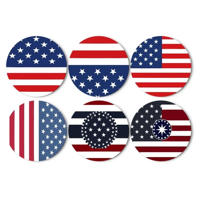 Figured'Art Amerikaanse Vlag schilderen op nummer placemats 6 stuks 20 cm