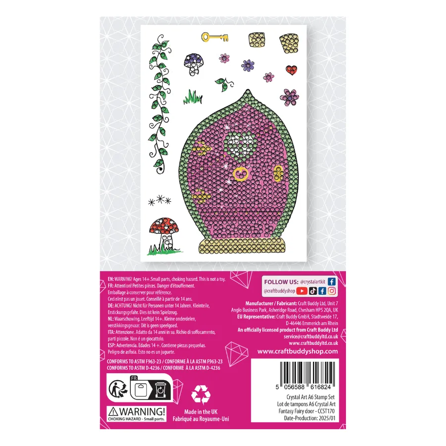 Craft Buddy Crystal Art Fantasy Fairy Door stempelset A6 15 stuks