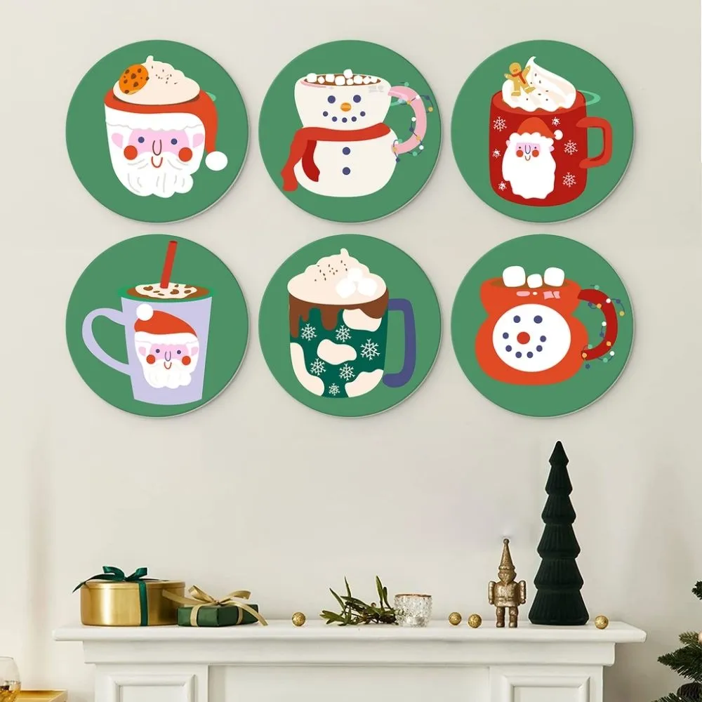 Mini Serie Kerstmokken schilderen op nummer Ø20cm 6 stuks
