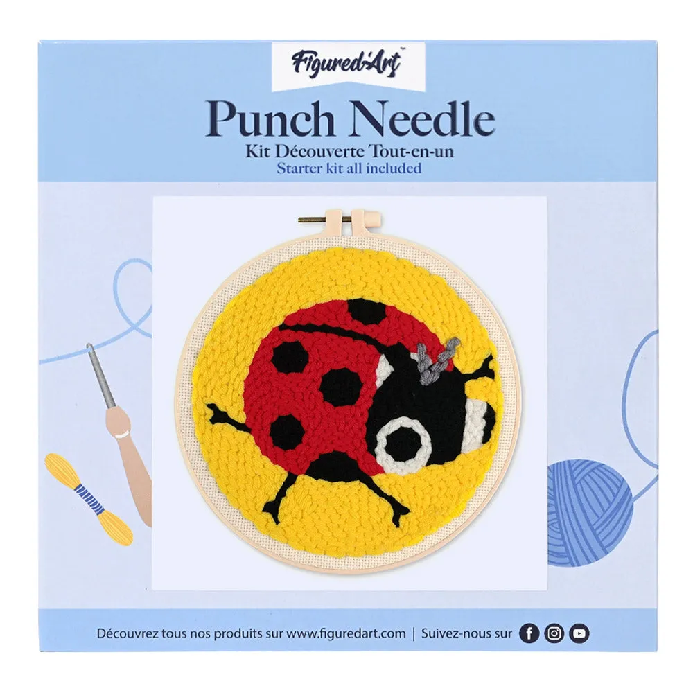Figured'Art Punch Needle Lieveheersbeestje 20x20 cm wol