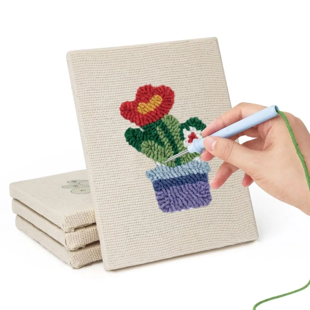 Figured'Art Thuis Tuin Sfeer punch needle set 4 stuks 15x20 cm