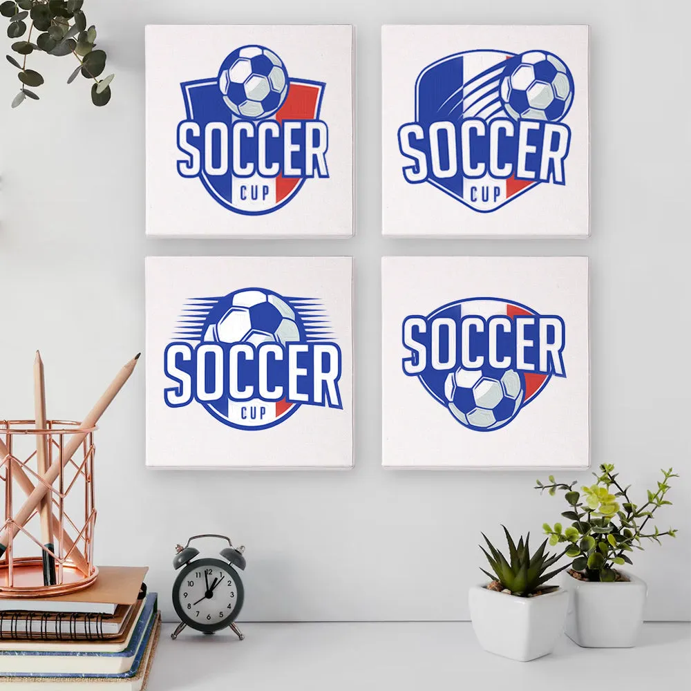 Figured'Art Mini Voetbalbeker schilderen op nummer 15x15cm 4x