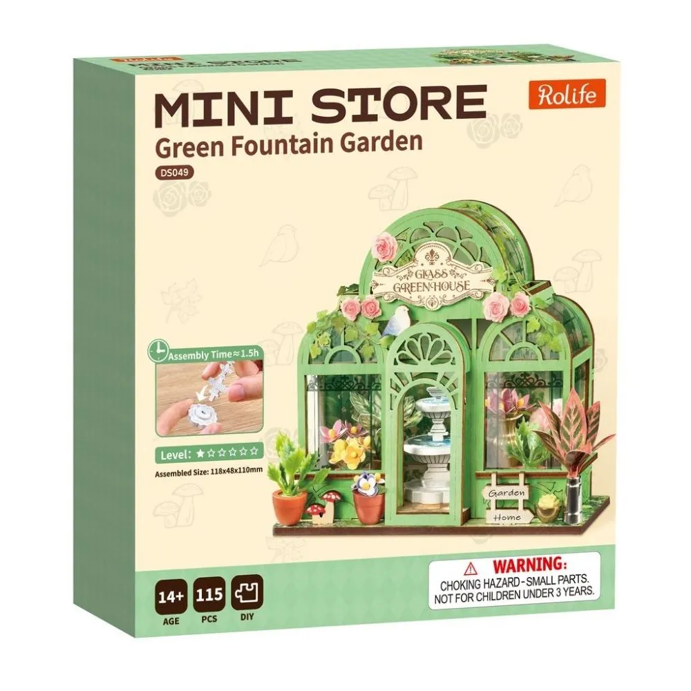 Figured'Art Green fontein-tuin miniatuurhuisje 3D puzzel 115st