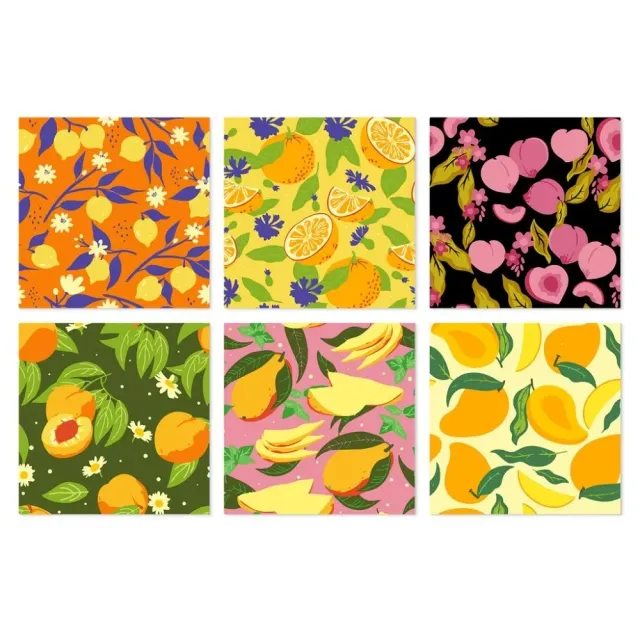 Figured'Art Fruitpatroon schilderen op nummer 6 stuks 20x20cm