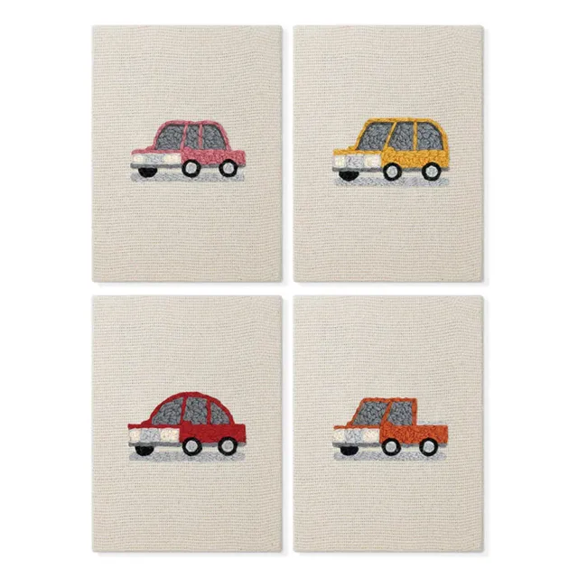 Figured'Art Punch Needle Auto Collectie borduurset 4 stuks 15x20cm katoen