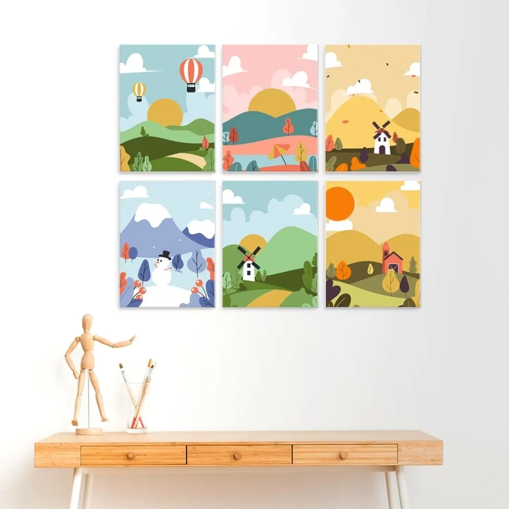 Figured'Art Mini Serie Schilderen op Nummer 15x20 cm 6 stuks seizoenen