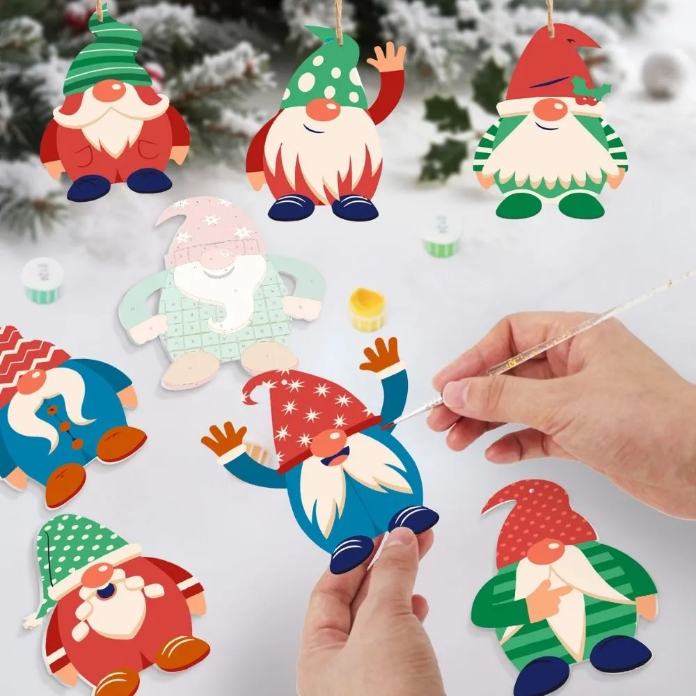 Figured'Art Noordse Kerstbedels kerstornamenten schilderen op nummer 8 stuks