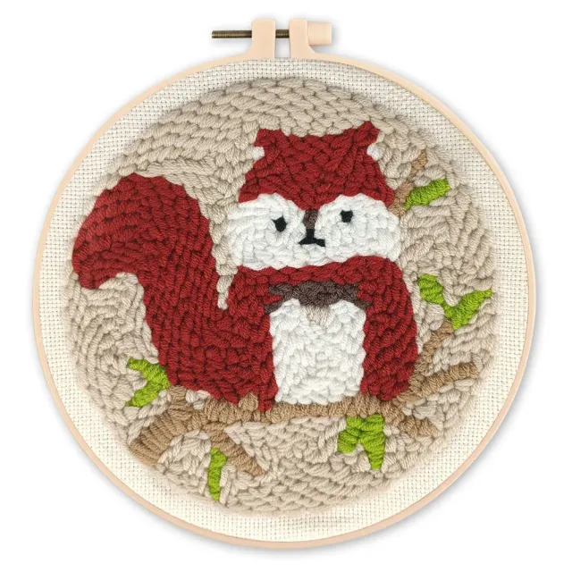 Figured'Art Schattige Eekhoorn punch needle pakket 20cm