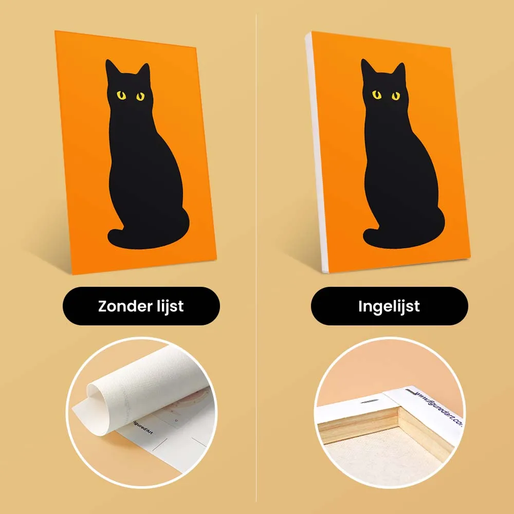 Figured'Art Mini Serie Zwarte Kat Kiekeboe schilderen op nummer 15x20cm 6 stuks