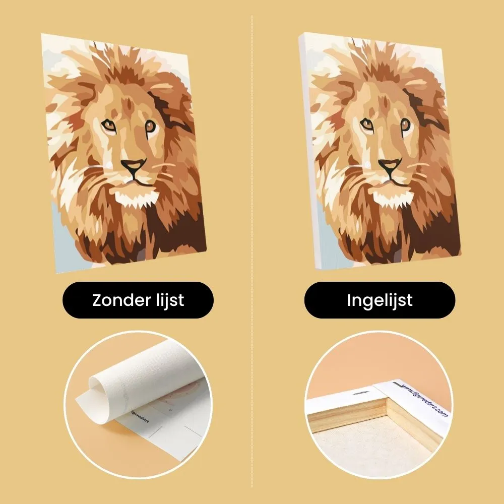 Figured'Art Wildlife Portretten 1 schilderen op nummer mini 6 stuks